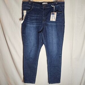 Wax Jean Collection Womens High Waisted Skinny Jeans Dark‎ Wash Size 20
